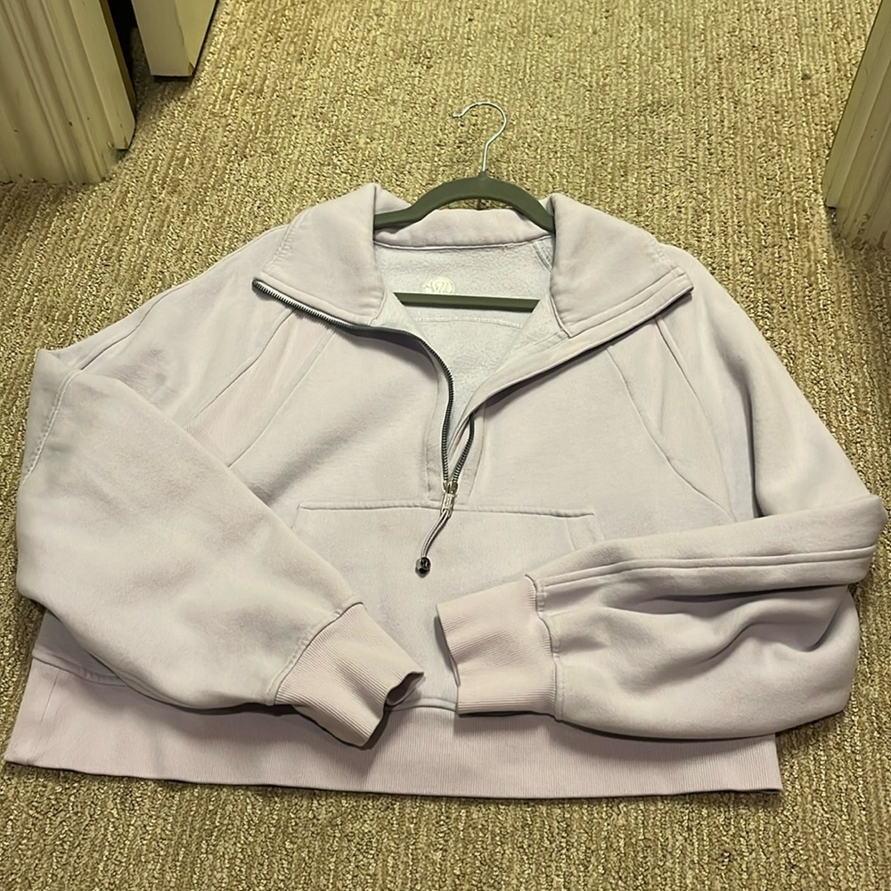 Lululemon funnel neck scuba in lilac size M/L